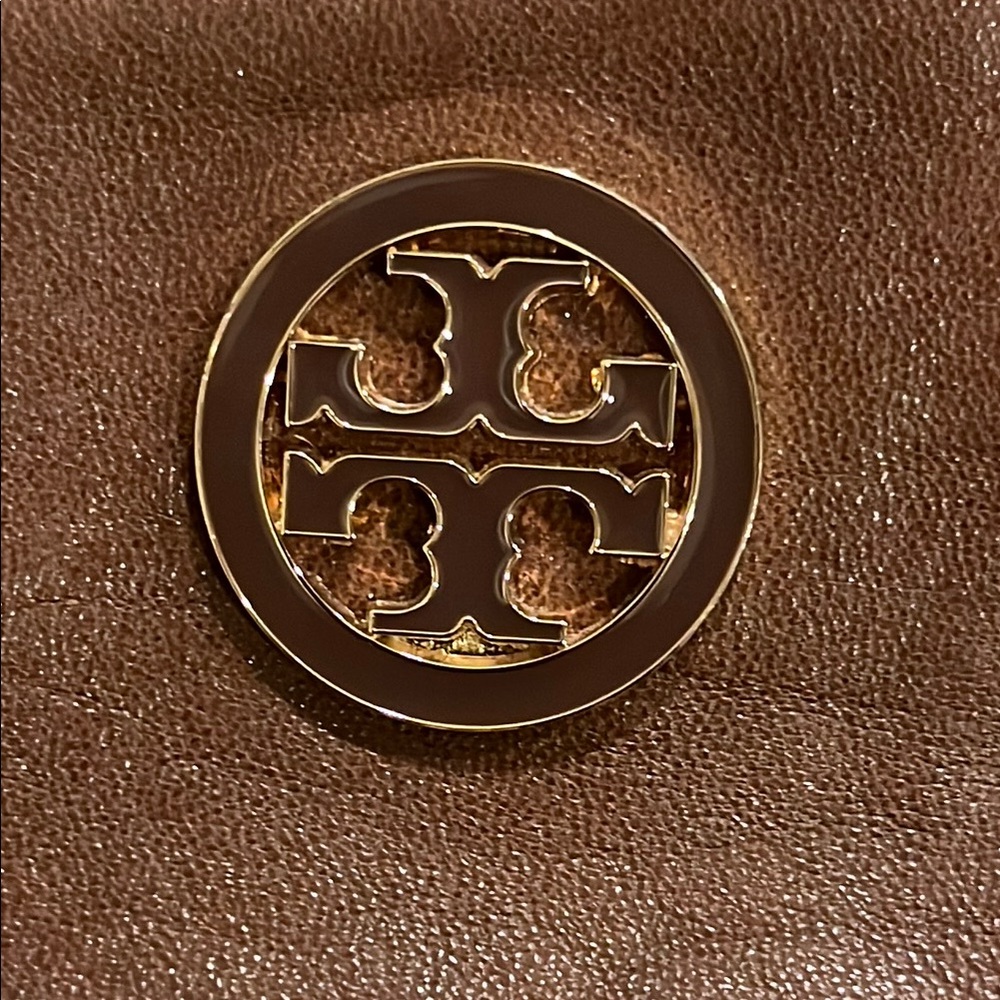 Tory Burch Cognac Brown Leather Hobo Handbag Shoulder Bag Classic Vintage - Picture 5 of 16